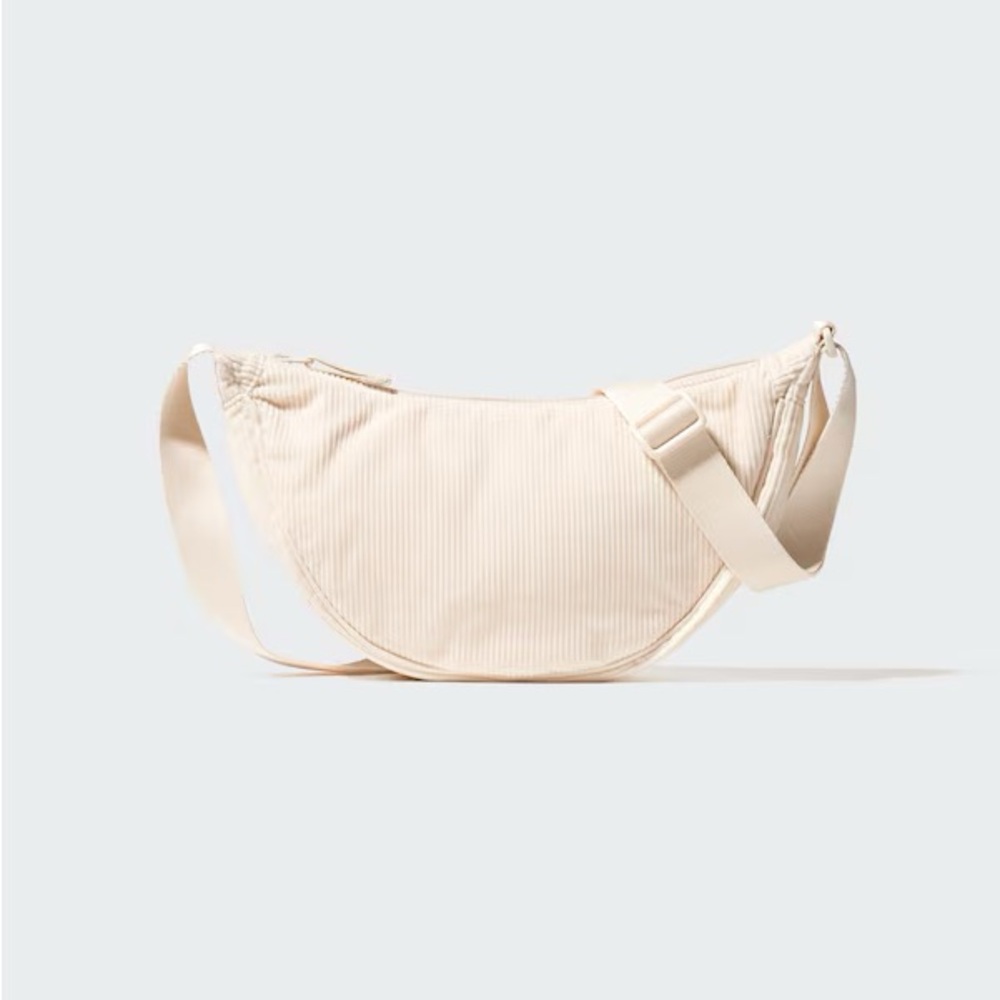 Uniqlo Cream Corduroy Round Mini Shoulder Bag